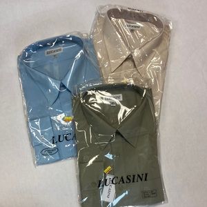 3-Pack Lucasini Men’s Dress Shirts. Size 18.5